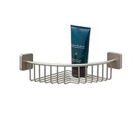 Tiger Onu Cestello Doccia Angolare, Acciaio Inox Spazzolato, 21,8 x 8,4 x 21,8 cm