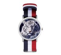 Tiger, orologio da polso al quarzo con stelle e nuvole, con numeri arabi, cinturino regolabile per uomo e donna, Stile:, regular, MHXYZHW