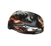 Tiger Out Of Cannon Fire Pattern Sport Sweatband Foulard Fasce per la testa per donne uomini adatto per corsa, yoga, fitness, calcio