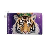 Tiger, portamonete in tela con scritta "The KING of MARDI and GRAS", borsa per il trucco, per uomo e donna, 19,1 x 11,7 cm, Stile:, Taglia unica, MHXYZHW
