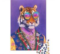 Tiger Portrait Puzzle Giochi 1000 Pezzi Per Adulti E Ragazzi Arte Animal Puzzle Adulti Foto 1000pcs (75x50cm)