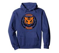 Tiger Pride: feroce Mascotte Felina per Gli Appassionati di Sport Felpa con Cappuccio, Unisex per Adulti, Navy, XL