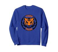Tiger Pride: feroce Mascotte Felina per Gli Appassionati di Sport Felpa, Unisex per Adulti, Blu Reale, S