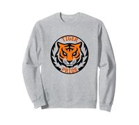 Tiger Pride: feroce Mascotte Felina per Gli Appassionati di Sport Felpa, Unisex per Adulti, Grigio Melange, M