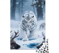 Tiger Puzzle 1000 Pieces Puzzle in Legno A World of Ice And Snow Regali Di Natale Puzzle Natura Puzzle Adulti E Ragazzi Regalo Per Lui E Per Lei +14 Anni 1000pcs (75x50cm)