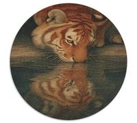 Tiger Puzzle Decompressione Intellettuale 1000 Pezzi The Beast That Drinks Water Puzzle Decorazione Per La Casa Per Adulti Ragazzi Bambini 1000pcs (67.5x67.5cm)