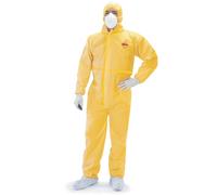Tiger resistente protezione chimica per uomini - abiti Hazmat con cappuccio e cerniera - abito chimico giallo resistente per uso industriale grande