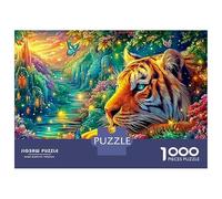 Tiger Rests by A Glowing River Puzzle Da 1000 Pezzi The Forest King Perfetto Regalo Per Ragazzi, Ragazze, Uomini E Donne 52x38cm/1000pcs