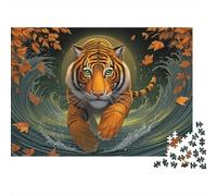Tiger Running in Water Puzzle Impossible 1000 Pezzi Decorazione Per La Casa. Giochi Rilassamento E Intelligence Per Adulti E Ragazzi Da 14 Anni 70x50cm/1000pcs