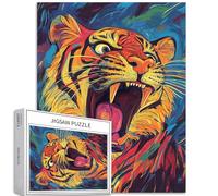 Tiger Scream - Puzzle da 1000 pezzi per adulti, stile Edvard Munch, puzzle artistico impegnativo per giochi di attività in famiglia, colorati, fai da te, decorazione per la casa, regali, 50 x 68 cm