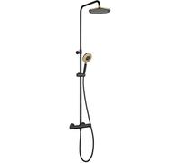 Tiger Splash Akcent Rainfall set doccia a parete con termostato nero 1715145646