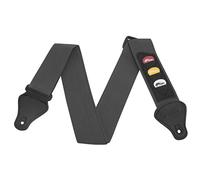 Tiger STP4-GY - Tracolla per chitarra, con 3 vani per plettri, in nylon, colore
