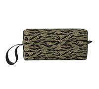 Tiger Stripe Camo Print - Trousse portatile per cosmetici, da viaggio, con cerniera, per un accesso rapido