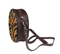 Tiger Stripe Donna Rotonda Crossbody Borse Pelle Sling Bag Borsa