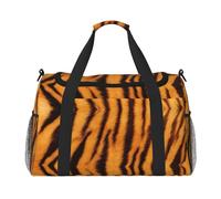 Tiger Striped Pattern Print Ample Travel Large Capacity Hand Travel Bag Carry On Tote Folding Travel Bag
