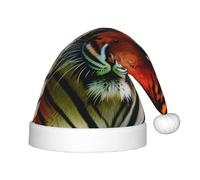 Tiger Stripes Arancione Modello 1pack Peluche Cappello di Babbo Natale Comodo Cappello di Natale per Bomboniere di Natale Adatto per Adolescenti
