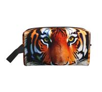 Tiger Stripes arancione modello stampa cerniera Storage Bag, accessori da viaggio, articoli da toeletta, borsa portatile articoli da toeletta