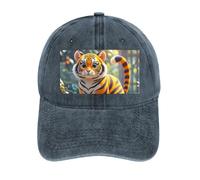 Tiger Stripes Orange Berretto da baseball per adulti, classico cappello da baseball regolabile, berretto sportivo lavato per attività all'aperto, Stile navy, taglia unica