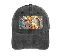 Tiger Stripes Orange Berretto da baseball per adulti, classico cappello da baseball regolabile, berretto sportivo lavato per attività all'aperto, Stile carbone, taglia unica