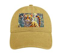 Tiger Stripes Orange Berretto da baseball per adulti, classico cappello da baseball regolabile, berretto sportivo lavato per attività all'aperto, Stile colore sabbia, taglia unica