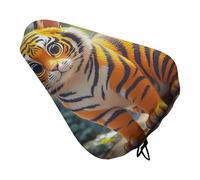 Tiger Stripes Orange Bike Seat Cover con coulisse, impermeabile, protezione solare e antipolvere, per mountain bike