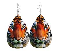 Tiger Stripes Orange Pattern Orecchini In Pelle Leggera Orecchini Divertenti Accessori Per Cosplay Carnevale