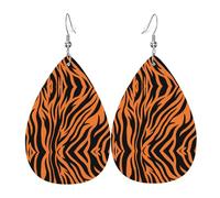 Tiger Stripes Orange Pattern Orecchini Moda Orecchini In Pelle Divertenti Accessori Per Donna Feste