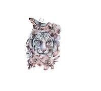 Tiger Temporary Tattoo Stickers Flower Lion Body Chest Leg Waterproof Sticker Man Totem(001)