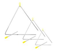 TIGER TRI-SET - Set di strumenti triangolari da 6/8/30,5 cm, triangoli in acciaio resistenti con attacchi in metallo, ideale per scuola, banda o uso domestico, 3 triangoli