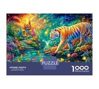 Tiger Wades in A Magical Stream Puzzle Da 1000 Pezzi The Forest King Giocattolo Educativo Per Bambini Dai 12 Anni in Su E Adulti 70x50cm/1000pcs