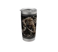 Tiger Warrior Ink Shadow Fantasy Bicchiere termico in acciaio inox doppia parete
