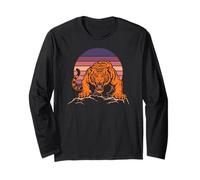 Tiger Wildlife Print Roaring Maglia a Manica