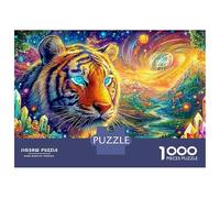 Tiger with Cosmic Crystal Landscape Puzzle Da 1000 Pezzi The Forest King Gioco Classico Per Bambini E Adulti, Riciclato 38x26cm/1000pcs
