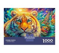 Tiger with Green Eyes in A Vivid Forest Puzzle Da 1000 Pezzi The Forest King Giocattolo Educativo Per Bambini E Adulti 70x50cm/1000pcs