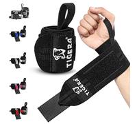TIGERA Tutore per polso [Wrist Wraps] 38 cm per fitness, poggiapolsi, bodybuilding, sport di forza e crossfit (nero)