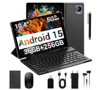 TIGERFU Android 15 Tablet 10.4 Pollici, 5G WiFi, 36GB RAM+256GB ROM (512GB TF), Octa-Core, 1920 x 1200, 8000mAh, 13MP+8MP, Widevine L1, BT5.0, Tablet in Offerta con Tastiera, Mouse (Grigio)