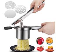 Tigerkinwit Schiacciapatate Professionale Potato Ricer Set Pressa Manuale per Patate in Acciaio Inox con 3 Colini Sostituibili per Patata Verdura Frutta Limone