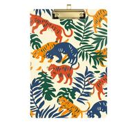 Tigers Animal - Cartellina colorata formato A4, con doppio foro standard, per il primo anno, insegnante, colore: oro, 22,9 x 30,5 cm