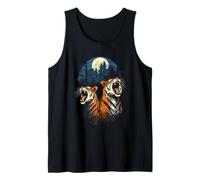 Tigers At The Moon Parody 3 Tiger Moon Animale della Fauna Selvatica Canotta