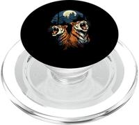 Tigers At The Moon Parody 3 Tiger Moon Animale della fauna selvatica PopSockets PopGrip per MagSafe
