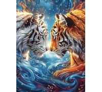 Tigers Fighting in A Magical Forest Puzzle 1000 Pezzi Sfida Impossibile Difficile Scenery Science Fiction Rompicapo Per Adulti Amanti Del Puzzle Rilassamento E Stimolo Intellettuale Regalo Lui 1000 PC