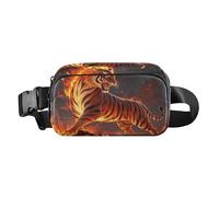 Tigers Flame Fashion Crossbody Bag Marsupio per Donne Uomini Mini con Cinghia Regolabile per Viaggi Palestra Lavoro accessori para correr mujer, Fiamma delle tigri, moderno