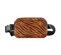 Tigers Fur Pattern Nero Arancione Carino Marsupio Borsa a Tracolla per Uomo Donna Multiuso con Cinghia Regolabile per Ciclismo Escursionismo Palestra bolso de lado para