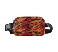 Tigers Fur Print Black Orange Trendy Cross Body Bag Belt Pack per donna d'affari Resistente all'acqua con cinghia regolabile per ciclismo escursionismo palestra mandiles para mujer de cocina