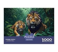 Tigers in The Jungle Puzzle Giochi 1000 Pezzi Per Adulti E Ragazzi Arte Animal Puzzle Adulti Foto 70x50cm/1000pcs