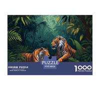 Tigers in The Jungle Puzzle Giochi 1000 Pezzi Regalo Per Lui E Per Lei Arte Animal Puzzle Adulti Foto 38x26cm/1000pcs