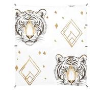 Tigers - Tenda da spiaggia stabile in oro bianco, UPF50+, impermeabile, grande riparo dal sole, con sacchi di sabbia e pala per sabbia, per viaggi in famiglia, picnic e campeggio