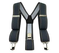 TigerTie - Bretelle unisex a Y con 3 clip molto robuste, a pois, lavorazione di alta qualità, larghezza 35 mm antracite, grigio, oro, argento. Taglia unica