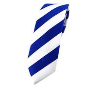 TigerTie - Cravatta di design sottile a righe Royal White Taglia unica
