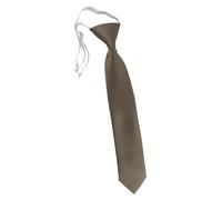 TigerTie Cravatta di sicurezza in tinta unita - pre-legata con elastico bianco, grigio/marrone, ca. Länge 52 cm (incl. Knoten), Breite 7,5 cm